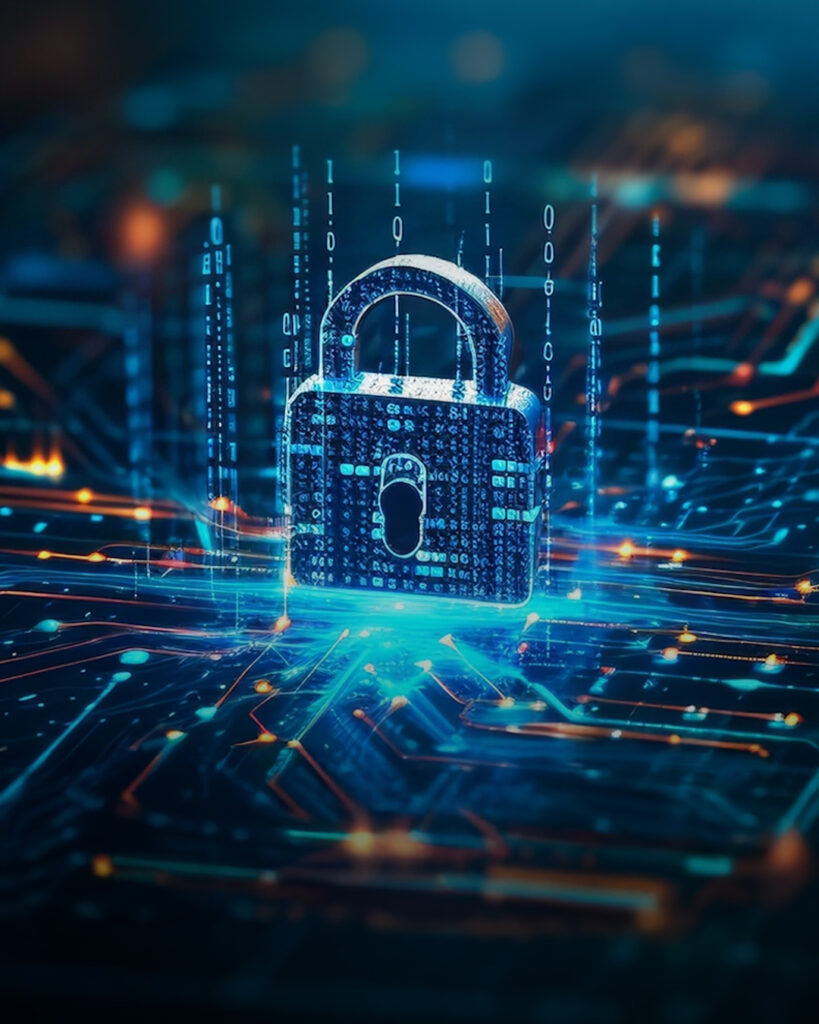 AI security bot scanning system logs in real time to detect cyber threats.