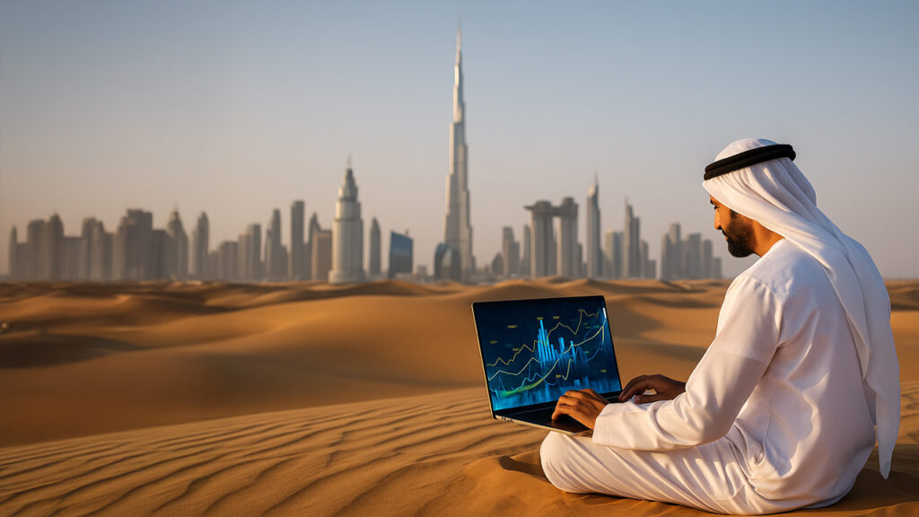 AI adoption UAE illustration showing business integration in emerging markets